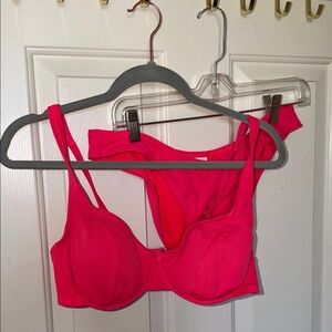 👙 Bikini Set Xhilaration Ribbed Underwire Bralette in Hot Pink